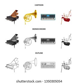 Vector design of music and tune symbol. Collection of music and tool stock symbol for web.