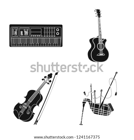 Vector design of music and tune symbol. Set of music and tool vector icon for stock.