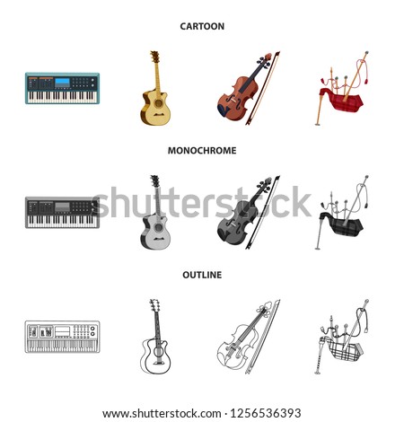Vector design of music and tune symbol. Collection of music and tool stock vector illustration.