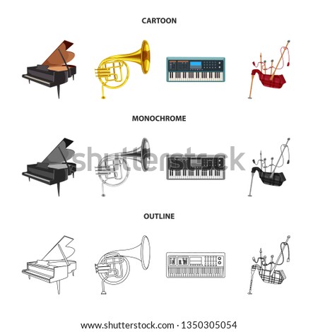 Vector design of music and tune symbol. Collection of music and tool stock symbol for web.