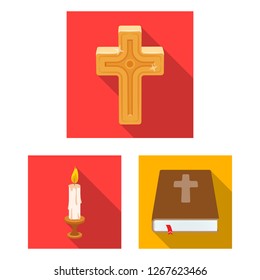 Vector design of muslim and items icon. Set of muslim and candle stock symbol for web.