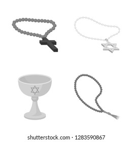 Vector design of muslim and items icon. Set of muslim and candle vector icon for stock.