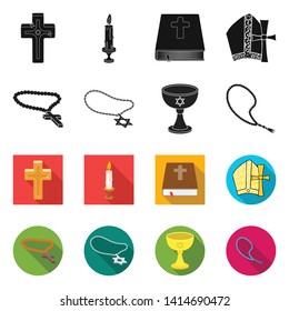 Vector design of muslim and items icon. Set of muslim and candle vector icon for stock.