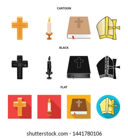 Vector design of muslim and items icon. Collection of muslim and candle stock vector illustration.