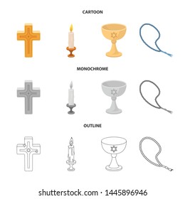 Vector design of muslim and items icon. Collection of muslim and candle vector icon for stock.