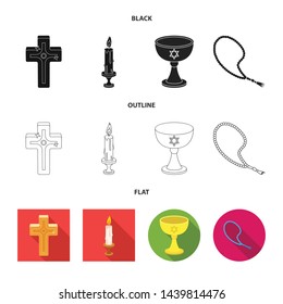 Vector design of muslim and items logo. Set of muslim and candle vector icon for stock.