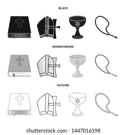 Vector design of muslim and items logo. Collection of muslim and candle stock vector illustration.