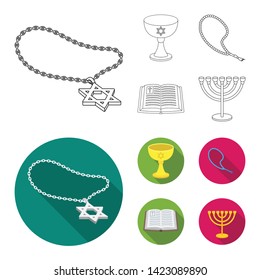 Vector design of muslim and items sign. Collection of muslim and candle stock vector illustration.