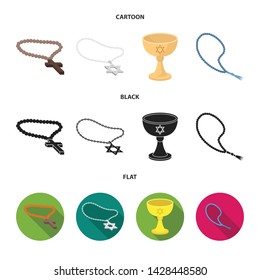 Vector design of muslim and items sign. Collection of muslim and candle stock symbol for web.
