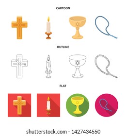 Vector design of muslim and items symbol. Collection of muslim and candle stock vector illustration.