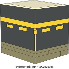 Vector design of muslim people doing hajj in mecca