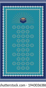 Vector design of muslim prayer rug with decorative elements. İslamic textile. 