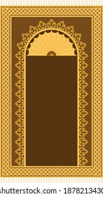 Vector design of muslim prayer rug.İslamic textile.Arabian ornament with decorative elements.Praying arabian mats.