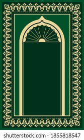 Vector design of muslim prayer rug.İslamic textile.Ornamental mosque flooring.Arabian ornament with decorative elements.Praying arabian mats.