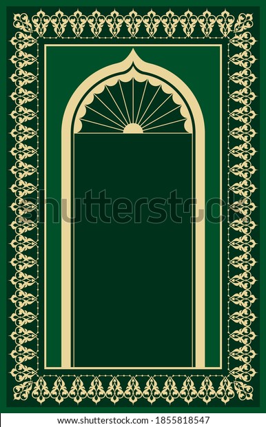 Vector design of muslim prayer rug.İslamic\
textile.Ornamental mosque flooring.Arabian ornament with decorative\
elements.Praying arabian\
mats.