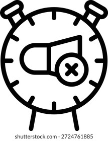Diseño de Vector Silencio Reloj despertador Icon Style
