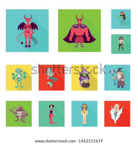 Vector design of mystic and hell icon. Collection of mystic and devilry stock vector illustration.
