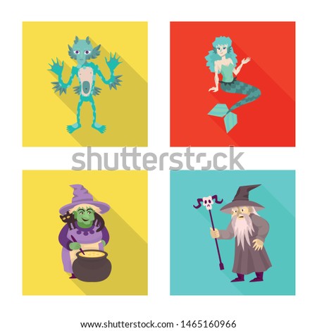 Vector design of mystic and hell icon. Set of mystic and devilry stock symbol for web.