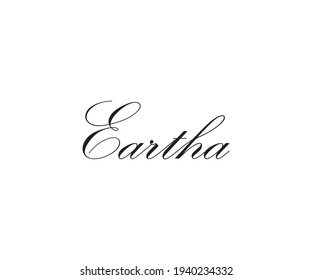 vector design for a name EARTHA can be used as a logo too