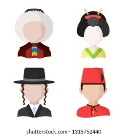 Vector design of nation and race  icon. Collection of nation and user stock vector illustration.