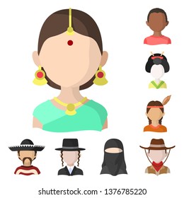 Vector design of nation and race  icon. Set of nation and user stock vector illustration.