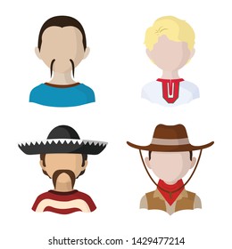Vector design of nation and race icon. Collection of nation and user stock symbol for web.