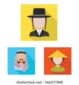 Vector design of nation and race icon. Set of nation and user vector icon for stock.