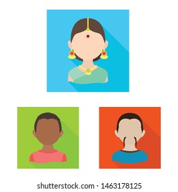 Vector design of nation and race icon. Set of nation and user vector icon for stock.