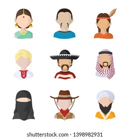 Vector design of nation and race  logo. Collection of nation and user stock symbol for web.