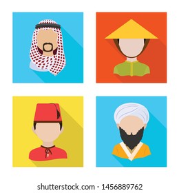 Vector design of nation and race logo. Set of nation and user stock vector illustration.