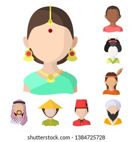 Vector design of nation and race  sign. Set of nation and user stock symbol for web.