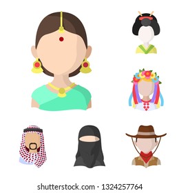 Vector design of nation and race  symbol. Set of nation and user vector icon for stock.