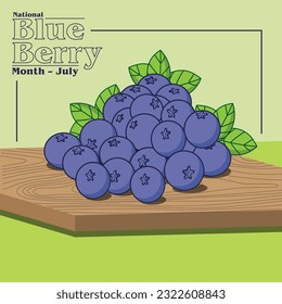 Diseño de vectores mes de berry azul nacional Julio