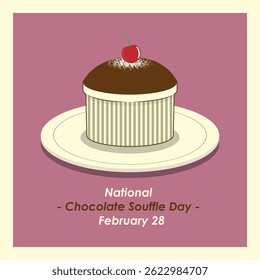 Vector Design National Chocolate Souffle Day - 28. Februar.