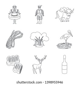 Vector design of national and culture sign. Set of national and europe vector icon for stock.
