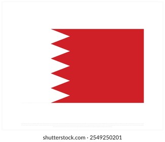 Projeto vetorial da bandeira nacional do BAHREIN sobre um fundo branco, ilustração vetorial editável da bandeira do BAHREIN, desenho do Dia Nacional, desenho vetorial da bandeira nacional do Bahrein