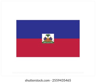 Vector design of national flag of HAITI on a white background, Editable Vector illustration of HAITI flag, National Day design, vector design of Haiti Flag, National day of Haiti