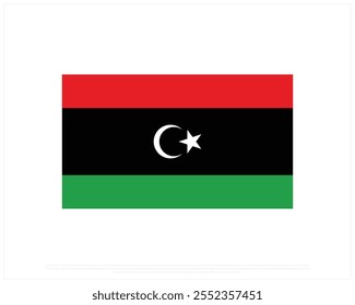 Vector design of national flag of LIBYA on a white background, Editable Vector illustration of LIBYA flag, National Day design, vector design of Libya national Flag, National day design of Libya