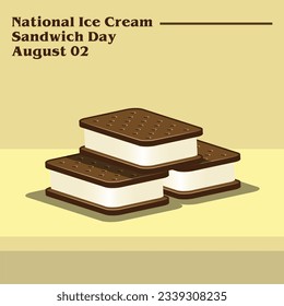 Diseño de vectores Día nacional del sándwich de helado