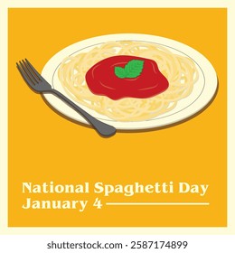  Vector Design National Spaghetti-Day January 4.