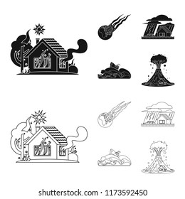 Vector design of natural and disaster icon. Collection of natural and risk stock vector illustration.