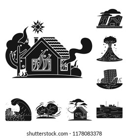 Vector design of natural and disaster icon. Collection of natural and risk stock symbol for web.