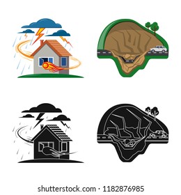 Vector design of natural and disaster icon. Collection of natural and risk stock symbol for web.