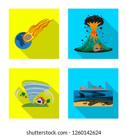 Vector design of natural and disaster icon. Collection of natural and risk stock symbol for web.