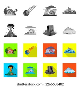 Vector design of natural and disaster icon. Collection of natural and risk stock symbol for web.