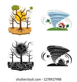 Vector design of natural and disaster icon. Set of natural and risk stock symbol for web.