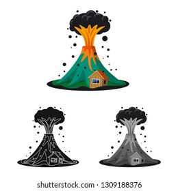 Vector design of natural and disaster icon. Set of natural and risk vector icon for stock.