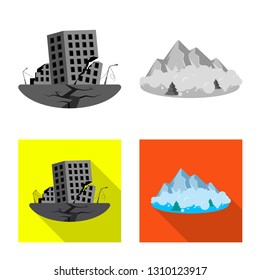 Vector design of natural and disaster icon. Collection of natural and risk vector icon for stock.