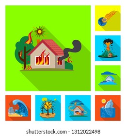 Vector design of natural and disaster icon. Collection of natural and risk stock symbol for web.