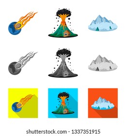 Vector design of natural and disaster icon. Set of natural and risk vector icon for stock.